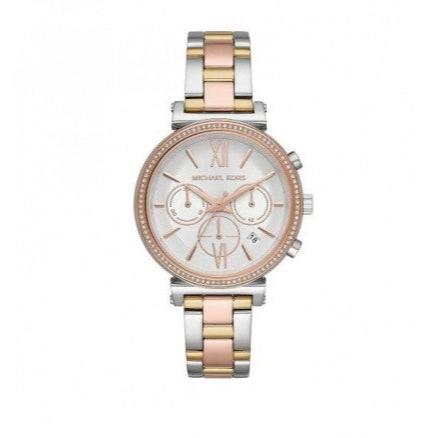 Shop Authentic Michael Kors Sofie Chronograph White Dial Two Tone Steel Strap Watch For Women - MK6688 - Luxxuri