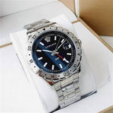  Shop Authentic Versace Hellenyium GMT Blue Dial Silver Steel Strap Watch for Men - V11010015 - Luxxuri