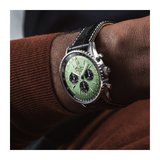  Shop Authentic Breitling Navitimer B01 Chronograph 43 Green Dial Black Leather Strap Watch for Men - AB0138241L1P1 - Luxxuri