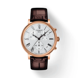 Shop Authentic Tissot Carson Premium Chronograph Silver Dial Brown Leather Strap Watch For Men - T122.417.36.033.00 - Luxxuri
