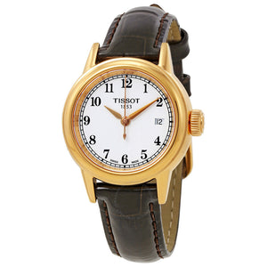 Shop Authentic Tissot Carson White Dial Brown Leather Strap Watch For Women - T085.210.36.012.00 - Luxxuri