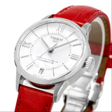  Shop Authentic Tissot Chemin Des Tourelles Powermatic 80 Mother of Pearl White Dial Red Leather Strap Watch For Women - T099.207.16.118.00 - Luxxuri