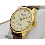  Shop Authentic Tissot Le Locle Automatic Gold Dial Brown Leather Strap Watch For Men - T41.5.413.73 - Luxxuri