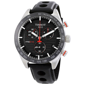  Shop Authentic Tissot PRS 516 Chronograph Black Dial Black Leather Strap Watch For Men - T100.417.16.051.00 - Luxxuri