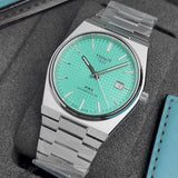  Shop Authentic Tissot PRX Powermatic 80 Automatic Mint Green Dial Silver Steel Strap Watch for Men - T137.407.11.091.01 - Luxxuri