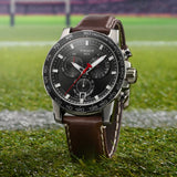  Shop Authentic Tissot Supersport Chrono Black Dial Brown Leather Strap Watch for Men - T125.617.16.051.01 - Luxxuri