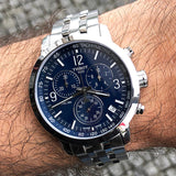  Shop Authentic Tissot PRC 200 Chronograph Quartz Blue Dial Silver Steel Strap Watch For Men - T114.417.11.047.00 - Luxxuri