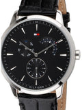  Shop Authentic Tommy Hilfiger Brad Chronograph Black Dial Black Leather Strap Watch For Men - 1710391 - Luxxuri