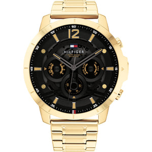  Shop Authentic Tommy Hilfiger Baker Chronograph Black Dial Gold Steel Strap Watch for Men - 1710447 - Luxxuri