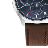 Shop Authentic Tommy Hilfiger Asher Chrongraph Blue Dial Brown Leather Strap Watch For Men - 1791855 - Luxxuri