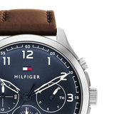  Shop Authentic Tommy Hilfiger Asher Chrongraph Blue Dial Brown Leather Strap Watch For Men - 1791855 - Luxxuri