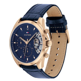  Shop Authentic Tommy Hilfiger Baker Chronograph Quartz Blue Dial Blue Leather Strap Watch For Men - 1710451 - Luxxuri