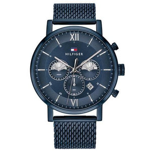  Shop Authentic Tommy Hilfiger Evan Blue Dial Blue Mesh Bracelet Watch for Men - 1710397 - Luxxuri