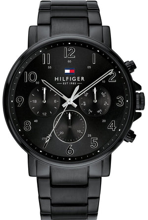  Shop Authentic Tommy Hilfiger Daniel Black Dial Black Steel Strap Watch for Men - 1710383 - Luxxuri