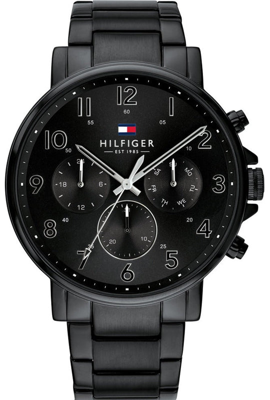  Shop Authentic Tommy Hilfiger Daniel Black Dial Black Steel Strap Watch for Men - 1710383 - Luxxuri