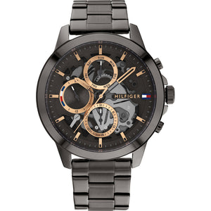  Shop Authentic Tommy Hilfiger Henry Chronograph Grey Dial Grey Steel Strap Watch For Men - 1710479 - Luxxuri