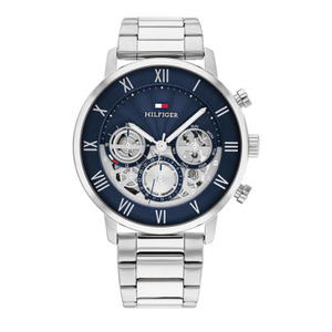  Shop Authentic Tommy Hilfiger Legend Chronograph Blue Dial Silver Steel Strap Watch For Men - 1710569 - Luxxuri