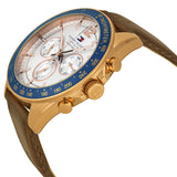  Shop Authentic Tommy Hilfiger Luke Quartz White Dial Brown Leather Strap Watch for Men - 1791118 - Luxxuri