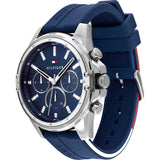  Shop Authentic Tommy Hilfiger Mason Blue Dial Blue Rubber Strap Watch for Men - 1791791 - Luxxuri