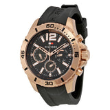  Shop Authentic Tommy Hilfiger Sport Multifunction Black Dial Black Rubber Strap Watch for Men - 1791145 - Luxxuri