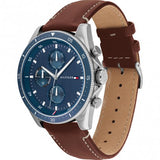  Shop Authentic Tommy Hilfiger Parker Chronograph Blue Dial Brown Leather Strap Watch For Men - 1791837 - Luxxuri