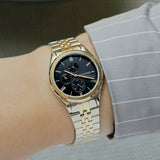  Shop Authentic Tommy Hilfiger Monica Chronograph Black Dial Two Tone Steel Strap Watch For Women - 1782591 - Luxxuri