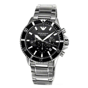 Shop Authentic Emporio Armani Diver Chronograph Quartz Black Dial Silver Steel Strap Watch For Men - AR11360 - Luxxuri