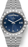 Tudor Royal Automatic Diamonds Blue Dial Silver Steel Strap Watch for Men - M28600-0006