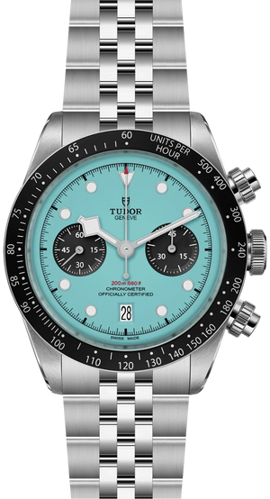 Tudor Black Bay Chrono Blue Dial Silver Steel Strap Watch for Men - M79360N-0024
