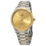  Shop Authentic Tudor Style Automatic Diamonds Gold Dial Two Tone Steel Strap Watch for Men - M12713-0007 - Luxxuri