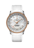  Shop Authentic Breitling Navitimer Automatic 35 Mother of Pearl Dial White Leather Strap Watch for Women - U17395211A1P3 - Luxxuri