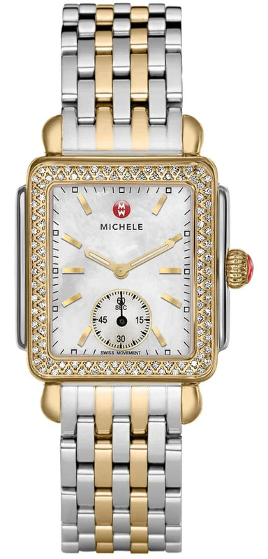 Michele Deco Mother of Pearl Dial Two Tone Steel Strap Watch For Women - MWW06V000023