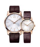  Shop Authentic Calvin Klein City Silver Dial Brown Leather Strap Watch For Men - K2G21629 - Luxxuri