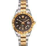  Shop Authentic Versace Hellenyium GMT Black Dial Two Tone Steel Strap Watch for Men - V11040015 - Luxxuri