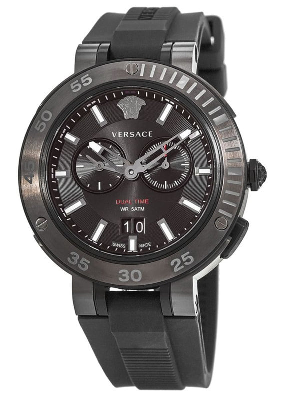  Shop Authentic Versace V Extreme Chronograph Black Tone Dial Black Rubber Strap Watch for Men - VCN020017 - Luxxuri
