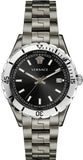  Shop Authentic Versace Hellenyium Quartz Black Dial Grey Steel Strap Watch For Men - VE3A00620 - Luxxuri