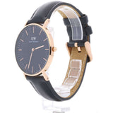  Shop Authentic Daniel Wellington Classic Sheffield Black Dial Black Leather Strap Watch For Women - DW00100139 - Luxxuri