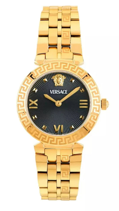  Shop Authentic Versace Daphnis Quartz Black Dial Gold Steel Strap Watch for Women - VEOCA0524 - Luxxuri