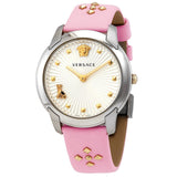  Shop Authentic Versace Audrey Quartz White Dial Pink Leather Strap Watch for Women - VELR00119 - Luxxuri
