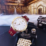  Shop Authentic Versace Audrey Quartz Silver Dial Red Leather Strap Watch for Women - VELR00219 - Luxxuri