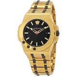  Shop Authentic Versace Chain Reaction Quartz Black Dial Two Tone Steel Strap Watch for Men - VEDY00619 - Luxxuri