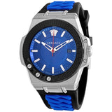  Shop Authentic Versace Chain Reaction Quartz Blue Dial Blue & Black Leather Strap Watch for Men - VEDY00119 - Luxxuri