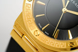  Shop Authentic Versace Greca Black Dial Black Leather Strap Watch for Women - VEVH00320 - Luxxuri