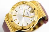  Shop Authentic Versace Greca Silver Dial Red Leather Strap Watch for Women - VEVH00420 - Luxxuri