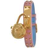  Shop Authentic Versace Medusa Lock Icon Quartz Gold Dial Pink & Blue Leather Strap Watch For Women - VEDW00219 - Luxxuri