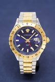  Shop Authentic Versace Hellenyium GMT Blue Dial Two Tone Steel Strap Watch for Men - V11060017 - Luxxuri