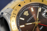  Shop Authentic Versace Hellenyium Brown Dial Two Tone Steel Strap Watch for Women - V12040015 - Luxxuri