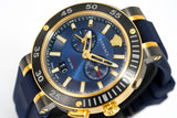  Shop Authentic Versace V Extreme Chronograph Blue & Gold Tone Dial Blue Rubber Strap Watch for Men - VCN010017 - Luxxuri