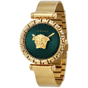  Shop Authentic Versace Palazzo Empire Greca Green Dial Gold Mesh Bracelet Watch for Women - VEDV00819 - Luxxuri