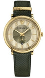  Shop Authentic Versace V-Circle Manifesto Gold Dial Black Leather Strap Watch for Men - VBQ030017 - Luxxuri